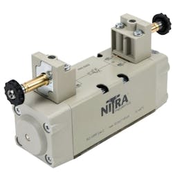 A Nitra Pneumatics solenoid valve from AutomationDirect.