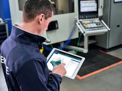 Zel X on a mobile table on the factory floor.