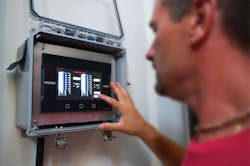 An Omron HMI allows operators at craft brewery Flying Monkeys to monitor fill level, temperature and other operational controls
