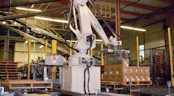 The five robotic palletizers at Pacific Foods&rsquo; facility are compact, easy to program, and flexible enough to adapt to changing p