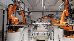 KUKA pilot plant for matrix production in the company&rsquo;s Augsburg, Germany, plant.