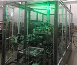 Hamrick pick-and-pack machine featuring Mitsubishi Electric servo motors and drives.