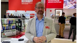 Beckhoff&apos;s Daymon Thompson at Automate 2023.
