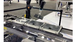 The Bosch Rexroth Flexible Transport System on display at Automate 2023.