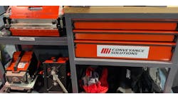 Motion&apos;s mobile roller drive belt workstation.